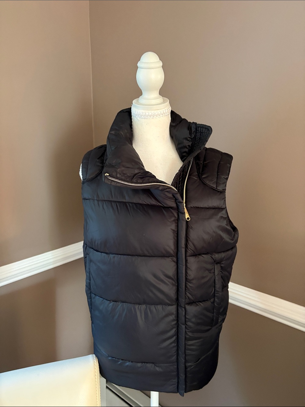 Sam Edelman-Black Puffer Vest Sleeveless Jacket